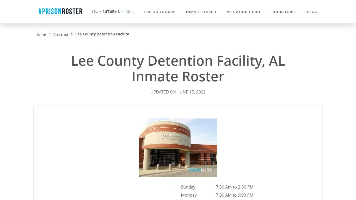 Lee County Detention Facility, AL Inmate Roster